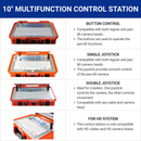 Comparison of 10-inch multifunction control stations: button control, single joystick, double joystick for crawlers, and HD system compatibility