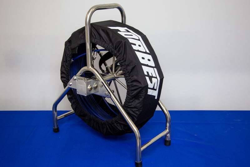 Cable reel cover on a stand with 'Forbest' branding against a white background