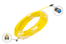 Yellow cable with connectors on a white background