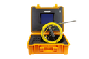 Forbest Classic 4188 C12B mini pipe inspection camera system with 10-inch LCD monitor, yellow fiberglass push rod, and waterproof camera head in a rugged orange carrying case.