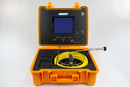 Forbest Classic 4188 pipe inspection system with C16 waterproof camera head, yellow fiberglass push rod, and 10-inch LCD monitor in rugged orange case.