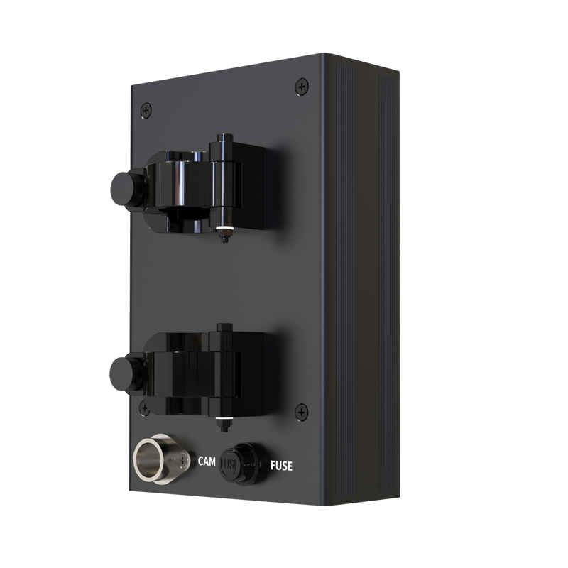 WiFi Box with multiple switches and connectors on a white background