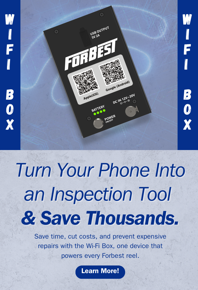 WiFi Box for Forbest inspection tool with text on a blue and gray background