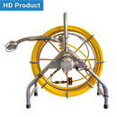 Yellow sewer cable & reel with metal frame on a white background, labeled 'HD Product'.