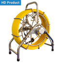 Yellow sewer cable & reel with metal frame on a white background, labeled 'HD Product'.