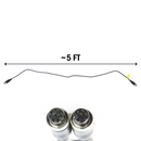 A 5-foot long soft video cable with one end labeled as 6 pins and the other end as 8 pins, predominantly black in color.