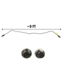 A 6-6 pin video cable with black connectors on both ends, coiled and laid out on a white background.