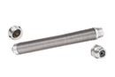 A stainless steel detachable spring kit laid out on a white background.