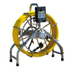 Yellow cable & reel with the wifi box on a white background