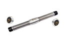 Metallic pen with two additional components on a white background