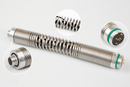 A stainless steel soft spring kit with one end featuring a 5 pin connector and the other end a 4 pin connector.